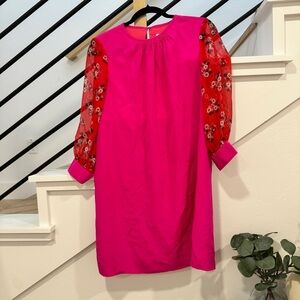 Kate Spade Silk Floral Printed Long Sleeve Dress